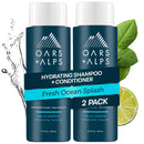 Oars + Alps Men's Sulfate Free Hair Shampoo and Conditioner Set for Men & Women, Infused with Kelp & Algae Extracts, Nourishing & Moisturizing, Paraben Free, Fresh Ocean Splash Scent, 2pk, 13.5oz Infinity Warehouse