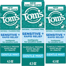 Tom's of Maine Rapid Relief Plus Sensitive Teeth Toothpaste, Fluoride Free, Gentle Mint, 4.5 Oz, 3 Pack, Clinically Proven Enamel Safe, Builds Arginine and Calcium Shield Around Teeth Infinity Warehouse