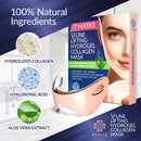 7 Piece V Line Shaping Face Masks – Lifting Hydrogel Collagen Mask with Aloe Vera – Anti-Aging and Anti-Wrinkle Band - Double Chin Reducer Strap - Contouring, Slimming and Firming Face Lift Sheet Stylia Store
