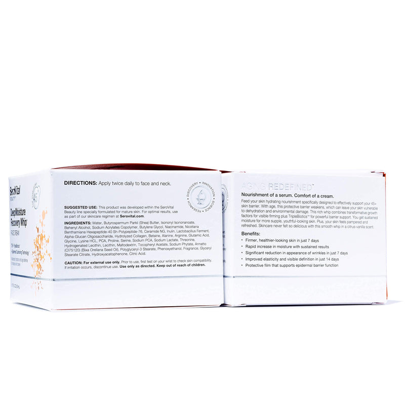 SeroVital Beauty Smooth and Supple Skincare Bundle – SuddenlySmooth Gentle RetinAll + DeepMoisture Recovery Whip – Retinol-Compound Reduces the Look of Wrinkles – Moisturizer for Age Defense Serovital