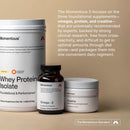 Momentous Three - Creatine Monohydrate Powder (30 Servings), Grass-Fed Whey Protein Powder (Unflavored) & Omega-3 Fish Oil 1600mg - Daily Essentials for Strength, Performance & Lean Muscle Recovery Infinity Warehouse