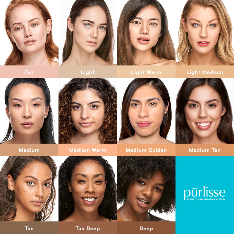 purlisse Perfect Glow BB Cream SPF 30: Cruelty-Free & Clean, Paraben & Sulfate-Free, Medium Coverage, Hydrates with Jasmine | Light Warm 1.4oz pūrlisse