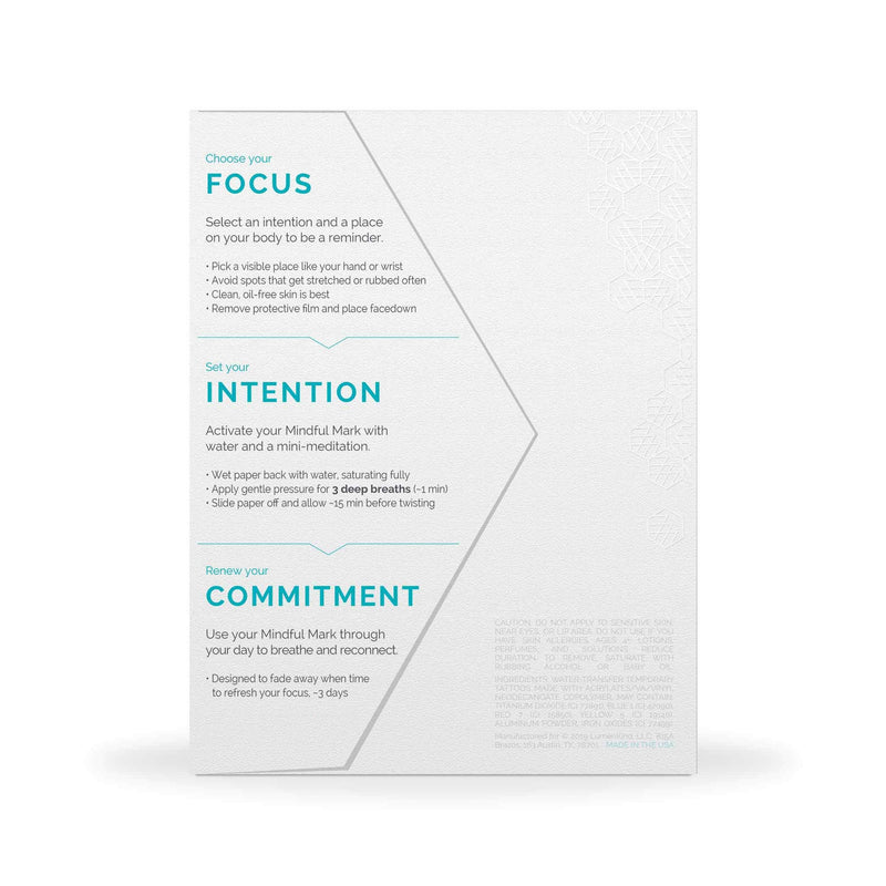 LumenKind, Mindful Marks (Gold) 31 Tiny Temp Tattoo Mindfulness Stickers - Wearable Reminders for your Intentions. Choose your Focus - Set your Intention - Renew your Commitment LUMENKIND