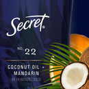 Secret Antiperspirant Deodorant for Women With Pure Essential Oils, Paraben Free, Coconut Oil & Mandarin Scent, 2.6 Oz Secret
