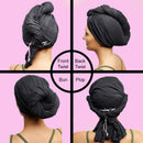 Microfiber Hair Drying Towel for Curly Hair - Smooth Microfiber, Ultra-Fine and Untextured - Fast-Drying, Undamaged, Tangle-Free Hair - (40 x 27.5 inches) - Black - The Perfect Haircare (2) THE PERFECT HAIRCARE