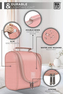 Premium Small Hanging Travel Toiletry Bag for Women and Men, Hygiene Bag, Bathroom and Shower Organizer Kit with Elastic Band Holders for Toiletries, Cosmetics, Makeup, Brushes BOACAY Store