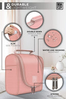 Premium Small Hanging Travel Toiletry Bag for Women and Men, Hygiene Bag, Bathroom and Shower Organizer Kit with Elastic Band Holders for Toiletries, Cosmetics, Makeup, Brushes (Small) BOACAY