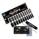 TOUGH GIRLS | 22 Semi-Cured Gel Nail Polish Strips | Brighter, Thicker, Tougher | UV LED Lamp Use Required | Includes Cuticle Stick, Nail File, Nail Wipes (Black) TOUGH GIRLS