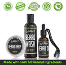 Beard Growth Kit, with Beard Roller for Hair Growth, Beard Growth Oil / Serum, Beard Wash, Beard Balm, and Beard Comb. Beard Growing Kit, Stimulate Beard and Hair Growth WILDLINERS