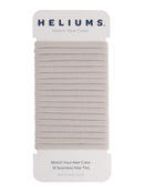 Heliums Ash Blonde Skinny Seamless 6mm Medium Hold Soft Nylon Fabric Rolled Ponytail Holders - 18 Hair Ties Heliums