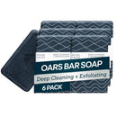 Oars + Alps Exfoliating & Moisturizing Bar Soap for Men, Deep Cleaning Soap, Clean Ingredients, All Skin Types, Blue Charcoal, 1pk Infinity Warehouse