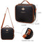 LACATTURA Travel Makeup bag, Leather Makeup Train Case Cosmetic Organizer for Makeup Brushes Toiletry Digital Accessories, Portable Artist Storage Bag With Shoulder Strap for Women lady Black LACATTURA
