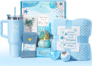 Birthday Gifts for Women Self Care Gifts Get Well Soon Gifts, Ocean Relaxing Spa Gifts Basket Care Package w/ Flannel Blanket 40 OZ Tumbler, Anniversary Easter Gift for Her Mom Wife Friends Sisters