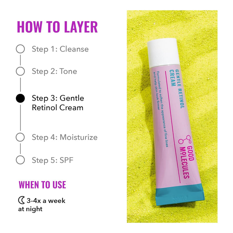 Good Molecules Gentle Retinol Cream - Retinol Night Cream for Collagen Production, Skin Tightening Recipe with Bakuchiol, Anti-Aging Skin Care For Face Infinity Warehouse