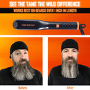 Tame the Wild Premium Beard Straightener - Ionic Anti-Scald Technology - Heated Beard Brush - 3 Temp Settings - Wooden Comb Included - Gift Set TAME THE WILD MAKE YOUR BEARD BEHAVE