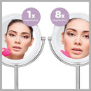Conair Reflections Double-Sided LED Lighted Vanity Makeup Mirror, 1x/10x magnification, Polished Chrome finish Conair