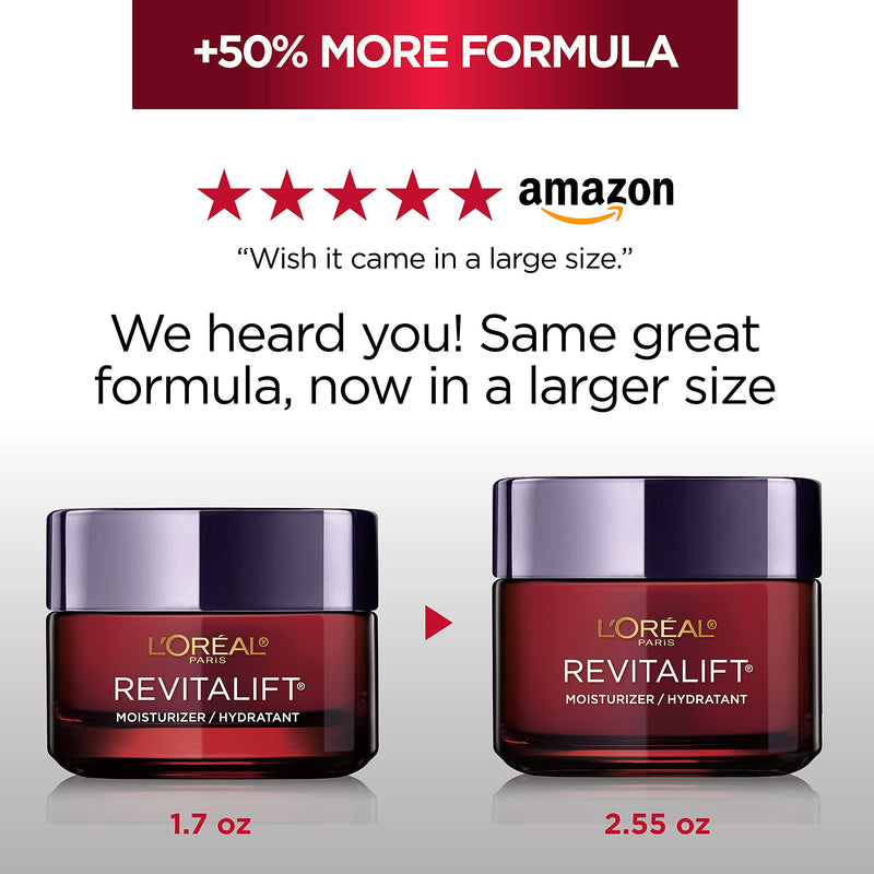 L’Oreal Paris Skincare Revitalift Triple Power Anti-Aging Face Moisturizer with Pro Retinol, Hyaluronic Acid & Vitamin C to reduce wrinkles, firm and brighten skin, 2.55 Oz L'Oreal Paris