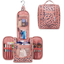 Hanging Travel Toiletry Bag Cosmetic Make up Organizer for Women and Men (Medium, Orange Leopard) Narwey