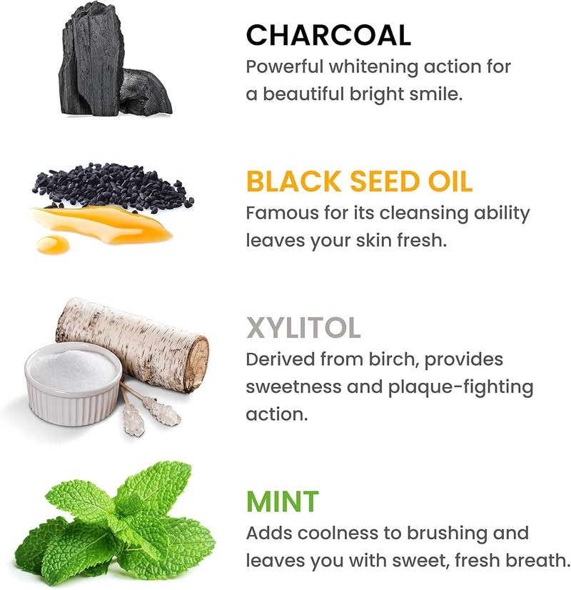 Himalaya Botanique Whitening Antiplaque Toothpaste with Charcoal + Black Seed Oil, Fluoride Free, for Whiter Teeth, 4 oz, 2 Pack… Infinity Warehouse