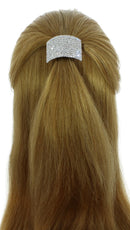 Rhinestone Ponytail Holder by Crystal Avenue | Stretchy Elastic Hair Tie | Silvertone with Sparkling Crystals Crystal Avenue