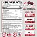 Astaxanthin Supplements 24mg Gummies with Resveratrol, Vitamin B1, Coconut Oil - Algae Organic Antioxidants for Men & Women Healthy Aging, Skin, Eyes, Immune - Vegan, Sugar-Free, Non-GMO, 120 Servings Infinity Warehouse