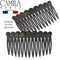 Camila Paris CP3034 French Hair Side Comb, 2 Pack Small Rounded, Gray Flexible Durable Cellulose Hair Combs, Strong Hold Hair Clips for Women, No Slip Styling Girls Hair Accessories Made in France Camila