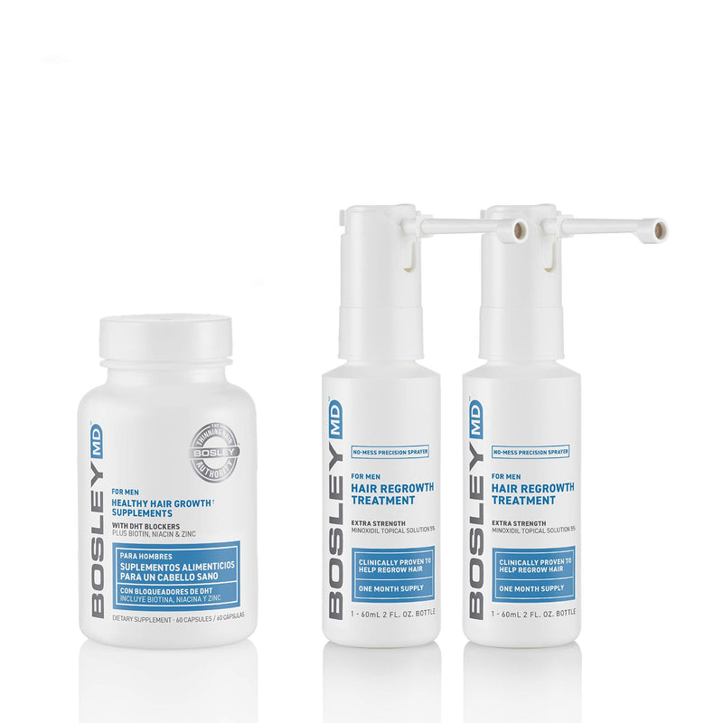 BosleyMD Hair Growth Vitamin Supplement for Men and Women for Thicker, Stronger Hair, Biotin and DHT Blocker, 2-Month Supply martinandmark.com