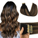 GOO GOO 22 Inch Tape in Hair Extensions Human Hair Natural Balck to Chestnut Brown Real Human Hair Extensions 20pcs 50g Remy Hair Extensions Straight GOO GOO Store