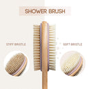 MainBasics Dual-Sided Long Handle Bath Shower Brush Back Scrubber Body Exfoliator MainBasics