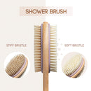 MainBasics Dual-Sided Long Handle Bath Shower Brush Back Scrubber Body Exfoliator MainBasics