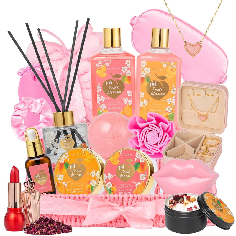 19 Pcs Rose Gifts Spa Gift Set Bath and Body Gifts Basket Set For Women Bath Spa Gift Baskets Set for Women Mom Mothers Day Christmas Birthday Valentines Gifts Spa Kit for Women Mom Gift