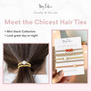 By Lilla Limestone Mini Stack Elastic Hair Ties and Bracelets | Set of 5 Hair Tie-Bracelets | Hair Accessories for Women | No Crease Hair Ties & Women’s Bracelets (Brown / Gold / Nude / Orange) By Lilla