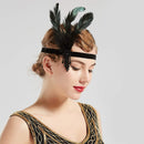 BABEYOND 1920s Flapper Headpiece Roaring 20s Great Gatsby Headband Black Feather Headband 1920s Flapper Gatsby Hair Accessories (Black) BABEYOND