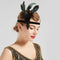 BABEYOND 1920s Flapper Headpiece Roaring 20s Great Gatsby Headband Black Feather Headband 1920s Flapper Gatsby Hair Accessories (Black) BABEYOND
