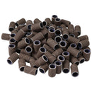 PANA 100 Pieces Nail Sanding Bands Professional Nail Manicure Great Fit for Nail Drill Bits for Acrylic Nails (150 Grit, Brown) PANA
