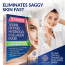 5 Piece V Line Shaping Face Masks – Lifting Hydrogel Collagen Mask with Aloe Vera – Anti-Aging and Anti-Wrinkle Band - Double Chin Reducer Strap - Contouring, Slimming and Firming Face Lift Sheet Stylia