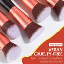 BS-MALL Stand Up Makeup Brushes Premium Synthetic Foundation Powder Concealers Eye Shadows Makeup 14 Pcs Brush Set, Rose Golden BS-MALL