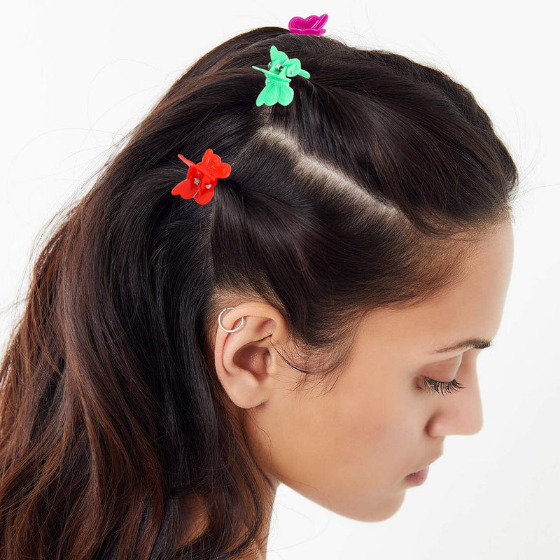 R HORSE 150 Pcs Velvet Hair Scrunchies Hair Snap Clips Set 20Pcs Velvet Hair Scrunchies 80Pcs Candy Color Snap Clips 50Pcs Mini Butterfly Claw Clips 90s Hair Barrettes Hair Accessories for Women Lady R HORSE