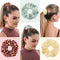 30 Pcs Hair Scrunchies Velvet Hair Chiffon and Linen Satin Elastic Flower Scrunchies Bobbles Soft Hair Ties Ropes Ponytail Holder Hair Accessories, Great for halloween Thanksgiving day and Christmas N-D