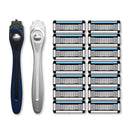 Made For You by BIC Shaving Razor Gift Set for Every Body - Men & Women, 2 Handles with 14 Cartridge Refills - 5-Blade Razors for a Smooth Close Shave & Hair Removal, Navy & White, Kit Made For You