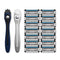 Made For You by BIC Shaving Razor Gift Set for Every Body - Men & Women, 2 Handles with 14 Cartridge Refills - 5-Blade Razors for a Smooth Close Shave & Hair Removal, Navy & White, Kit Made For You