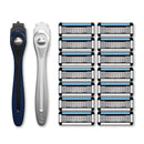 Made For You by BIC Shaving Razor Gift Set for Every Body - Men & Women, 2 Handles with 14 Cartridge Refills - 5-Blade Razors for a Smooth Close Shave & Hair Removal, Navy & White, Kit Made For You