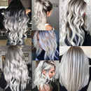 MEckily 22 inch Colored Hair Extensions Party Highlights, Straight Hairpiece Clip in Synthetic Hair Extensions for Kids Girls(10 Pcs White) MEckily