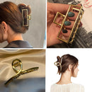 4.7 Inch Large Gold Metal Hair Clips,5PCS Big Hair Claw Clips Strong Jaw Clip Non-Slip Hair Barrettes Clamp for Thick Hair Cute Hair Accessories,Half Bun Hair Clip for Women Girls YUESUO