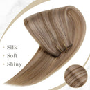 RUNATURE Halo Hair Extensions Real Human Hair 20 Inch Highlight Blonde Hair Extensions Halo Hair Straight HairHalo Extensions for Women RUNATURE Store