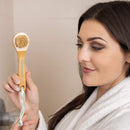 GranNaturals Manual Facial Brush Dry Brushing Scrubber - Natural Bristles for Exfoliation - Promotes Lymphatic Drainage, Deep Cleansing, Gentle Pore Cleaning for Glowing, Soft Skin - Wooden Handle GranNaturals