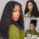 AYIYI Human Hair Wigs Lace Front Wigs Human Hair Pre Plucked 4x4 Lace Front Wigs For Black Women Curly Water Wave Lace Front Wigs 150% Density 18Inch AYIYI