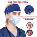 Headbands with Button for Mask, Wide Nurses Headbands Non Slip Elastic Ear Protection for Women Men Doctors Sweatband Head Wrap ABAMERICA Store