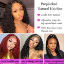 ISEE Hair Transparent Lace Front Wigs Human Hair Deep Wave Wigs 150% Density Deep Curly 13X4 Lace Frontal Human Hair Wigs for Black Women Pre Plucked with Baby Hair Natural Color (22 Inch) ISEE Store