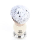 Luxury Shaving Brush for Men by VIKINGS BLADE, Ultra Heavy Acrylic & 316L Steel Handle, Super Strong Knot Backbone, Minimal Shedding, Fast Lather, Extremely Smooth & Plush on Skin (White Knight) Vikings Blade